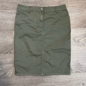 LIKE NEW! Olsen Stretch Skirt with Back Slit - Gray Sage Color